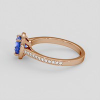 1.09 Ct. Blue Sapphire Ring, 14K Rose Gold 3