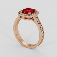 1.21 Ct. Ruby Ring, 18K Rose Gold 2