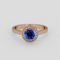 1.17 Ct. Blue Sapphire Ring, 18K Rose Gold 1