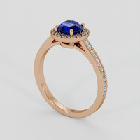 1.17 Ct. Blue Sapphire Ring, 18K Rose Gold 2