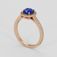 1.32 Ct. Blue Sapphire Ring, 18K Rose Gold 2