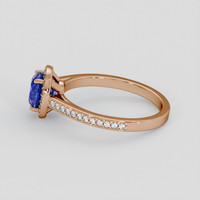 1.32 Ct. Blue Sapphire Ring, 18K Rose Gold 4