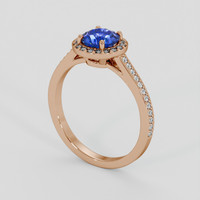 1.09 Ct. Blue Sapphire Ring, 18K Rose Gold 2