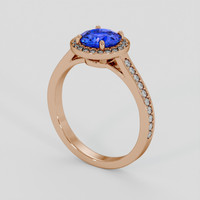 1.24 Ct. Blue Sapphire Ring, 18K Rose Gold 2