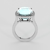 9.30 Ct. Greenish Blue Aquamarine Ring, Silver 3
