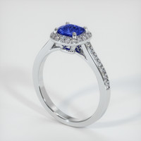 1.08 Ct. Blue Sapphire Ring, 10K White Gold 2