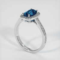 1.95 Ct. Greenish Blue Sapphire Ring, 10K White Gold 2