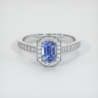 1.04 Ct. Blue Sapphire Ring, 10K White Gold 1