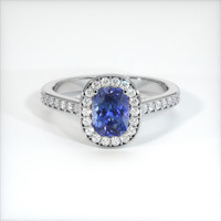 1.20 Ct. Blue Sapphire Ring, 10K White Gold 1