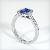 1.20 Ct. Blue Sapphire Ring, 10K White Gold 2
