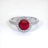 2.76 Ct. Pinkish Red Ruby Ring, 10K White Gold 1