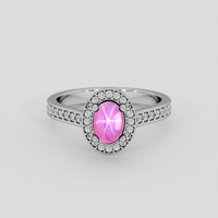 1.41 Ct. Pink Sapphire Ring, 10K White Gold 1