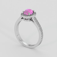 1.41 Ct. Pink Sapphire Ring, 10K White Gold 2