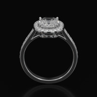 2.24 Ct. White Sapphire Ring, 10K White Gold 3