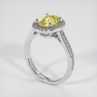 2.65 Ct. Yellow Sapphire Ring, 10K White Gold 2