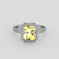 2.67 Ct. Yellow Sapphire Ring, 10K White Gold 1