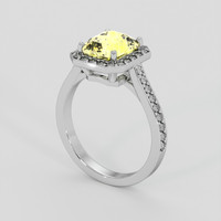2.67 Ct. Yellow Sapphire Ring, 10K White Gold 2