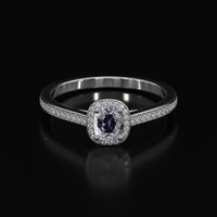 0.58 Ct. Purple Sapphire Ring, 10K White Gold 1