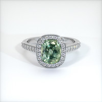 2.78 Ct. Green Sapphire Ring, 10K White Gold 1