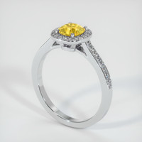 0.90 Ct. Yellow Sapphire Ring, 10K White Gold 2