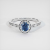 0.62 Ct. Sapphire Ring, 14K White Gold 1
