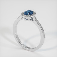 0.62 Ct. Sapphire Ring, 14K White Gold 2