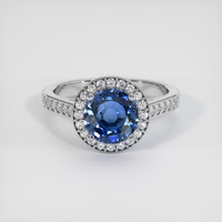 1.94 Ct. Blue Sapphire Ring, 14K White Gold 1