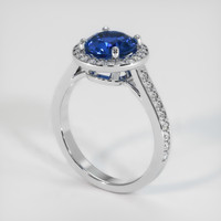 1.94 Ct. Blue Sapphire Ring, 14K White Gold 2