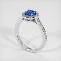 0.86 Ct. Sapphire Ring, 14K White Gold 2