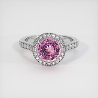 2.15 Ct. Pink Sapphire Ring, 14K White Gold 1