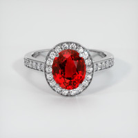 2.52 Ct. Ruby Ring, 14K White Gold 1