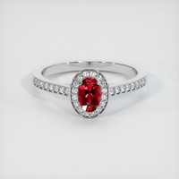 0.50 Ct. Ruby Ring, 14K White Gold 1