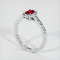 0.50 Ct. Ruby Ring, 14K White Gold 2