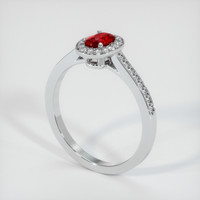 0.41 Ct. Ruby Ring, 14K White Gold 2