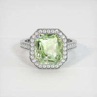 7.60 Ct. Green Sapphire Ring, 14K White Gold 1