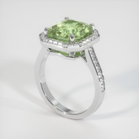7.60 Ct. Green Sapphire Ring, 14K White Gold 2
