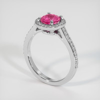 1.23 Ct. Pink Sapphire Ring, 14K White Gold 2