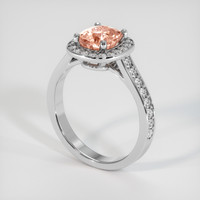 2.06 Ct. Padparadscha Sapphire Ring, 14K White Gold 2