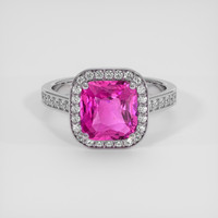 3.03 Ct. Pink Sapphire Ring, 14K White Gold 1