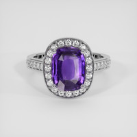 3.17 Ct. Purple Sapphire Ring, 14K White Gold 1