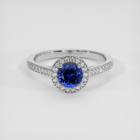 0.82 Ct. Blue Sapphire Ring, 14K White Gold 1