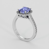 2.07 Ct. Violet Sapphire Ring, 14K White Gold 2