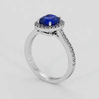 1.65 Ct. Blue Sapphire Ring, 14K White Gold 2