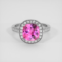 3.67 Ct. Pink Sapphire Ring, 14K White Gold 1