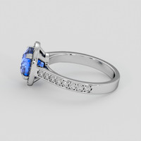 2.17 Ct. Blue Sapphire Ring, 14K White Gold 4