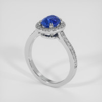 1.67 Ct. Blue Sapphire Ring, 14K White Gold 2