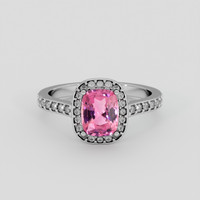 1.33 Ct. Pink Sapphire Ring, 14K White Gold 1