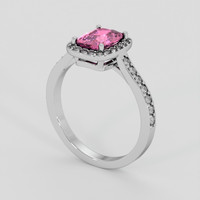 1.33 Ct. Pink Sapphire Ring, 14K White Gold 2