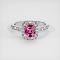 1.19 Ct. Pink Sapphire Ring, 14K White Gold 1