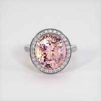 9.97 Ct. Padparadscha Sapphire Ring, 14K White Gold 1